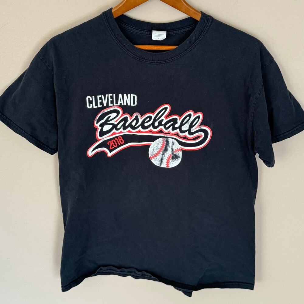 Gildan Cleveland Baseball 2018 Blue T-shirt Large